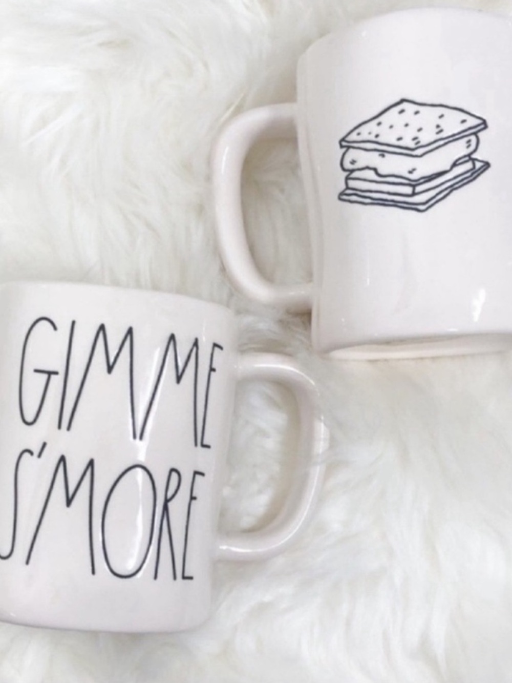 Rae Dunn set of 2 Gimme S’mores butter yellow interior ceramic mugs EUC